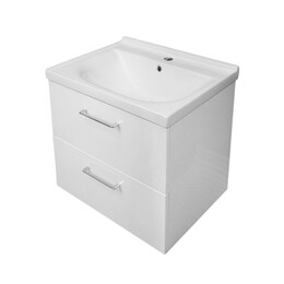 Тумба подвесная с раковиной Azario Ника 60 см CS00106461 (раковина Monte Neo 60) белый глянцевый - фото 