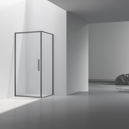 Душевое ограждение Vincea Slim 90x90 см VSR-4SLP9090CLGM (стекло 8 мм) вороненая сталь/прозрачное - фото 