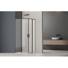 Душевое ограждение Vincea Soft 2 90x90 см VSS-3SO2900CLB, чёрный/прозрачное - фото 