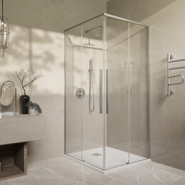 Душевое ограждение Vincea Slim-N 100x80 см VSS-4SN8010CLBN, никель/прозрачное - фото 