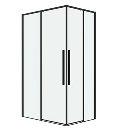 Душевое ограждение Grossman Galaxy 110х100 см 300.K33.01.1110.21.00, чёрный/прозрачное - фото 