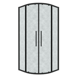 Душевое ограждение Grossman Cosmo 90х90 см 301.K33.02.9090.21.02, чёрный/шиншилла - фото 