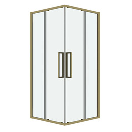 Душевое ограждение Grossman Cosmo 100х100 см 300.K33.02.1010.32.00, золото/прозрачное - фото 