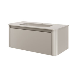 Тумба подвесная с раковиной-столешницей Armadi Art Voi 100 см 782-100-C (раковина 786-100-C) cashmere - фото 