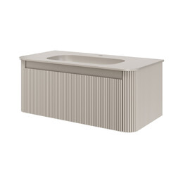 Тумба подвесная с раковиной-столешницей Armadi Art Voi 100 см 782-100-R-C (раковина 786-100-C) cashmere - фото 