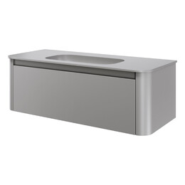 Тумба подвесная с раковиной-столешницей Armadi Art Voi 120 см 782-120-L (раковина 786-120-L без отв) luna - фото 