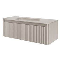 Тумба подвесная с раковиной-столешницей Armadi Art Voi 120 см 782-120-R-C (раковина 786-120-C без отв.) cashmere - фото 