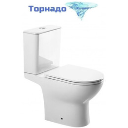 Унитаз-компакт безободковый BelBagno BB2802CP/T-TOR/SC с тонкой крышкой микролифт (система смыва Торнадо) - фото 
