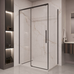 Душевое ограждение Vincea Stella 110x90 см VSR-1ST9011CLB (стекло 8 мм) чёрный/прозрачное - фото 