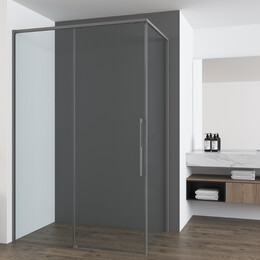 Душевое ограждение Vincea Ultima 140x100 см VSR-7UL1014CLGM (стекло 8 мм) вороненая сталь/прозрачное - фото 