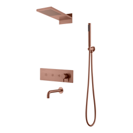 Душевая система для ванны Boheme Fusion 130-2-CB (со скрытой частью) медь брашированная - фото 