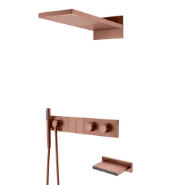 Душевая система для ванны с термостатом Boheme Zodiac 133-2-BRB, бронза брашированная - фото 