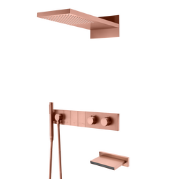 Душевая система для ванны с термостатом Boheme Zodiac 133-2-CB, медь брашированная - фото 