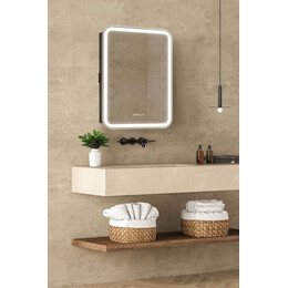 Зеркало-шкаф Art&Max Platino 60 см AM-Pla-600-800-1D-L-DS-FC-H-T-Grey, антрацит - фото 