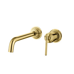 Смеситель для раковины настенный Boheme Eterna 175-G (со скрытой частью) золото - фото 