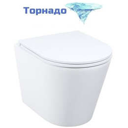 Унитаз подвесной безободковый Iddis Calipso CAQRDSEi25 с тонкой крышкой микролифт (система смыва Торнадо) - фото 