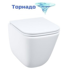 Унитаз подвесной безободковый Iddis Torr TOQFDSEi25 с тонкой крышкой микролифт (система смыва Торнадо) - фото 