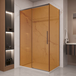 Душевое ограждение Vincea Stella 120x90 см VSR-1ST9012GSGM (стекло 8 мм) вороненая сталь/янтарь - фото 