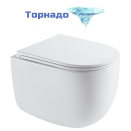 Унитаз подвесной безободковый Vincea Intero VT1-57TFS с ультратонкой крышкой микролифт (Система смыва торнадо) - фото 