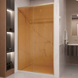 Душевая дверь Vincea Stella 120 см VDS-1ST120GSG (стекло 8 мм) брашированное золото/янтарь - фото 