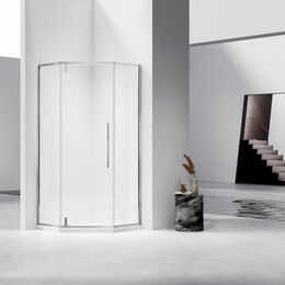 Душевое ограждение Vincea Slim-N 100x100 см VSP-4SN100CLBN, брашированный никель/прозрачное - фото 