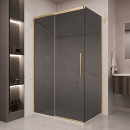 Душевое ограждение Vincea Stella 120x90 см VSR-1ST9012CGG (стекло 8 мм) брашированное золото/тонированное - фото 
