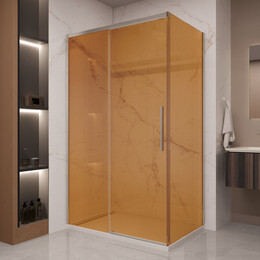 Душевое ограждение Vincea Stella 120x90 см VSR-1ST9012GSBN (стекло 8 мм) брашированный никель/янтарь - фото 
