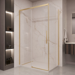 Душевое ограждение Vincea Stella 130x90 см VSR-1ST9013CLG (стекло 8 мм) брашированное золото/прозрачное - фото 