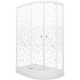 Душевое ограждение Triton Коралл 120x80 см L Щ0000061780, белый/мозаика - фото 