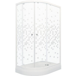 Душевое ограждение Triton Коралл 120x80 см R Щ0000061781, белый/мозаика - фото 