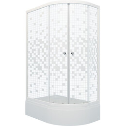 Душевое ограждение Triton Коралл 120x80 см L Щ0000061782, белый/мозаика - фото 