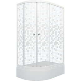 Душевое ограждение Triton Коралл 120x80 см R Щ0000061783, белый/мозаика - фото 