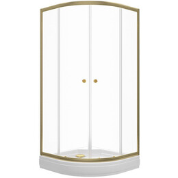 Душевое ограждение Triton Альфа 90x90 см Щ0000073921, золото/прозрачное - фото 