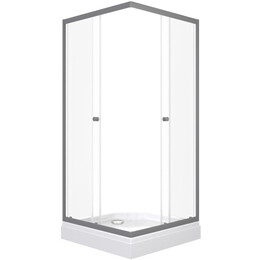 Душевое ограждение Triton Вента 100x100 см Щ0000079307, графит/прозрачное - фото 