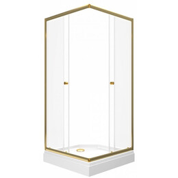 Душевое ограждение Triton Вента 90x90 см Щ0000076255, золото/прозрачное - фото 