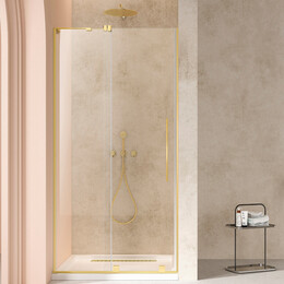 Душевая дверь Vincea Walk-In 120 см VDS-4WSL120CLG-L (стекло 8 мм) брашированное золото/прозрачное - фото 