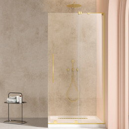 Душевая перегородка Vincea Walk-In 120 см VSW-4WSL120CLG-R (стекло 8 мм) брашированное золото/прозрачное - фото 