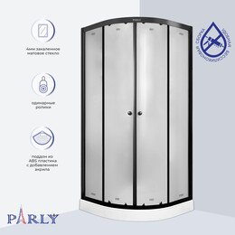 Душевое ограждение Parly ZF 90х90 см ZF911B, чёрный/матовое - фото 