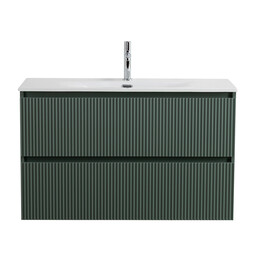 Тумба подвесная с раковиной BelBagno 100 см UNO-1000-2C-SO-VO (раковина CZR-8073-100) еловый матовый - фото 