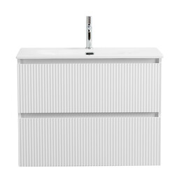 Тумба подвесная с раковиной BelBagno 80 см UNO-800-2C-SO-BO (раковина BB-8099-80) Bianco Opaco - фото 