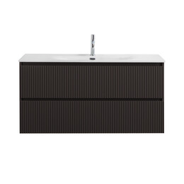 Тумба подвесная с раковиной BelBagno 120 см UNO-1200-2C-SO-GSO (раковина CZR-8073-120-1-2) тёмно-серый матовый - фото 