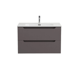 Тумба подвесная с раковиной BelBagno 90 см ETNA-900-2C-SO-GSO (раковина BB-8099-90) тёмно-серый матовый - фото 