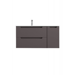 Тумба подвесная с раковиной-столешницей BelBagno 120 см ETNA-1200-2C-1A-SO-GSO-L, тёмно-серый матовый - фото 