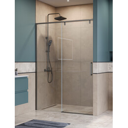 Душевая дверь BelBagno 140 см SOFT_CLOSE-1-BF-1-140-C-GM, оружейная сталь/прозрачное - фото 