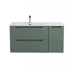 Тумба подвесная с раковиной-столешницей BelBagno 120 см ETNA-1200-2C-1A-SO-VO-L, еловый матовый - фото 