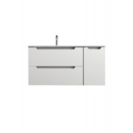 Тумба подвесная с раковиной-столешницей BelBagno 120 см ETNA-1200-2C-1A-SO-BO-L, Bianco Opaco - фото 