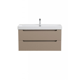 Тумба подвесная с раковиной-столешницей BelBagno 100 см ETNA-1000-2C-SO-CO (раковина LOV-1000-LVB) бежевый матовый - фото 