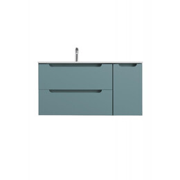 Тумба подвесная с раковиной-столешницей BelBagno 120 см ETNA-1200-2C-1A-SO-AO-L, голубой матовый - фото 