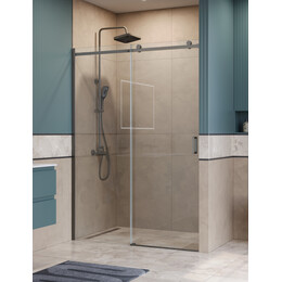 Душевая дверь BelBagno 150 см SOFT_CLOSE-2-BF-1-150-C-GM, оружейная сталь/прозрачное - фото 