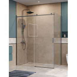 Душевое ограждение BelBagno 160x80 см SOFT_CLOSE-2-AH-1-160/80-C-GM, оружейная сталь/прозрачное - фото 